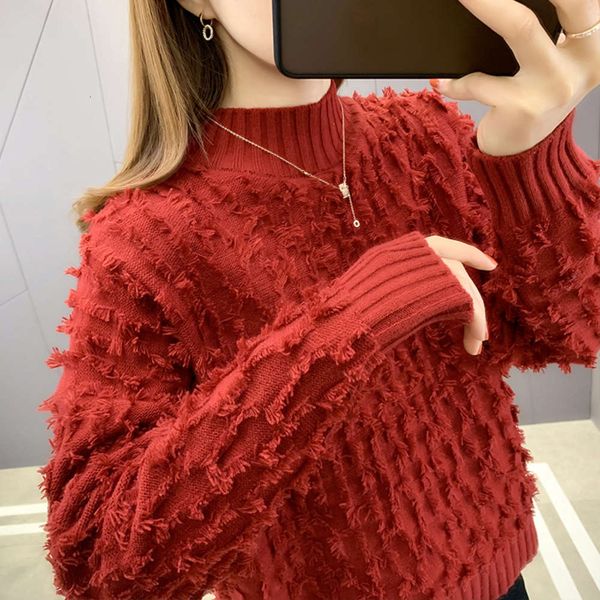new sweater for women's loose fitting, high collar, lazy christmas jacket in autumn winter of 2021, soft and thick, White;black
new sweater for women's loose fitting, high collar, lazy christmas jacket in autumn winter of 2021, soft and thick, White;black