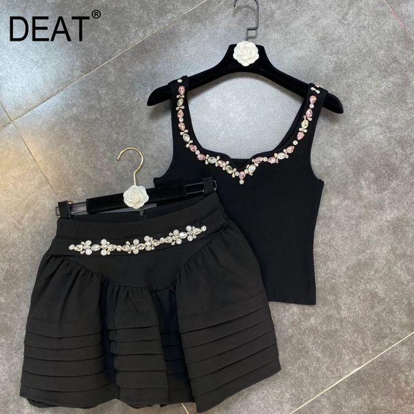 women black skirt arrivals round neck sleeveless short two piece set fashion temperament spring summer 11d671 210525, White
women black skirt arrivals round neck sleeveless short two piece set fashion temperament spring summer 11d671 210525, White