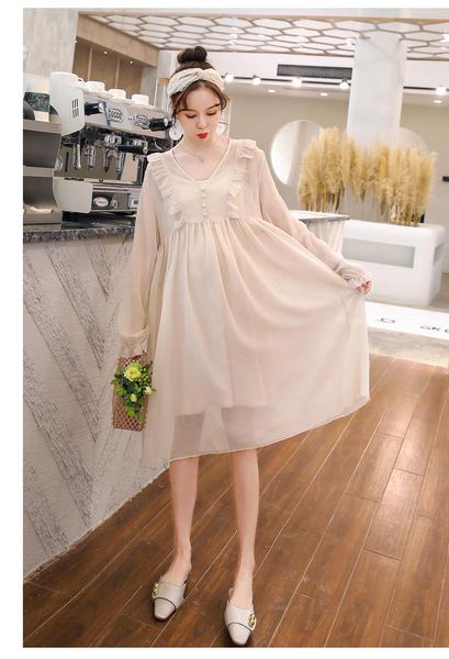 maternity dresses dress two-piece net red fashion spring summer korean elegant chiffon super fairy, White
maternity dresses dress two-piece net red fashion spring summer korean elegant chiffon super fairy, White