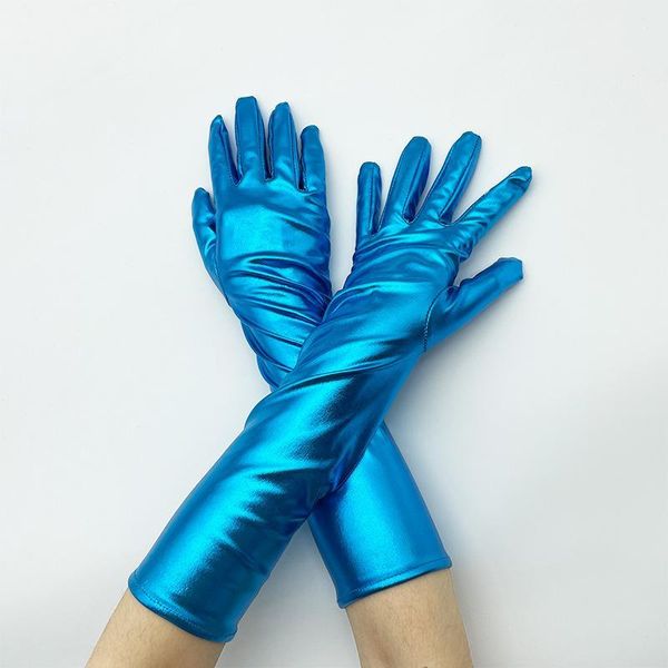 five fingers gloves cool fashion mid-length patent leather stretch tight halloween stage nightclub dance party, Blue;gray
five fingers gloves cool fashion mid-length patent leather stretch tight halloween stage nightclub dance party, Blue;gray