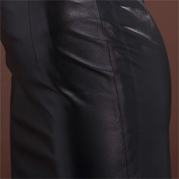 new of high-waisted ram skin long skirt high-end ysjx, Black 
new of high-waisted ram skin long skirt high-end ysjx, Black
