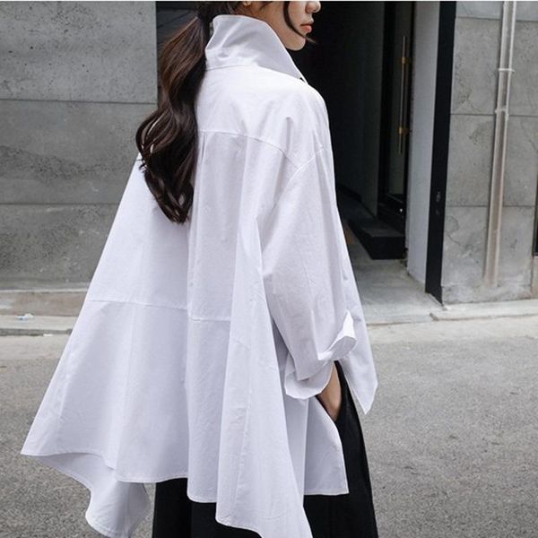 men's casual shirts korean loose large size cloak-shaped long-sleeved irregular shirt fashion spring summer white women chemise femme, White;black
men's casual shirts korean loose large size cloak-shaped long-sleeved irregular shirt fashion spring summer white women chemise femme, White;black