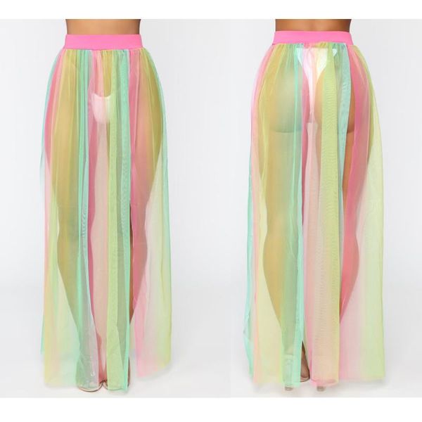 women's swimwear summer long skirt see-through cover up beach dress casual vacation swimming bikini ups beachwear, White;black
women's swimwear summer long skirt see-through cover up beach dress casual vacation swimming bikini ups beachwear, White;black
