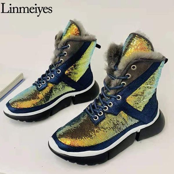 boots fashion designer ankle women sequin inlay round toe shoes woman fur warm snow leisure flat platform ladies, Black
boots fashion designer ankle women sequin inlay round toe shoes woman fur warm snow leisure flat platform ladies, Black