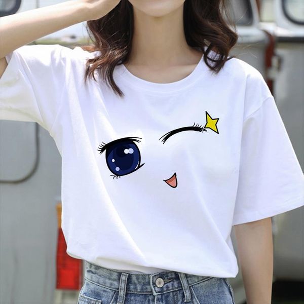beauty eyes print girl harajuku women aesthetic casual femme graphics trendy retro shir, White
beauty eyes print girl harajuku women aesthetic casual femme graphics trendy retro shir, White