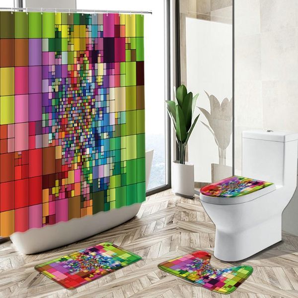 shower curtains colorful geometric stripes curtain love lattice abstract art bathroom decor non-slip carpet toilet cover floor mat set
shower curtains colorful geometric stripes curtain love lattice abstract art bathroom decor non-slip carpet toilet cover floor mat set