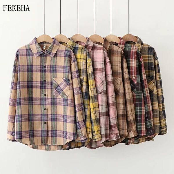 plaid shirts women and blouses long sleeve oversized cotton ladies casual blusas one pocket loose female checked shirt 210308, White
plaid shirts women and blouses long sleeve oversized cotton ladies casual blusas one pocket loose female checked shirt 210308, White
