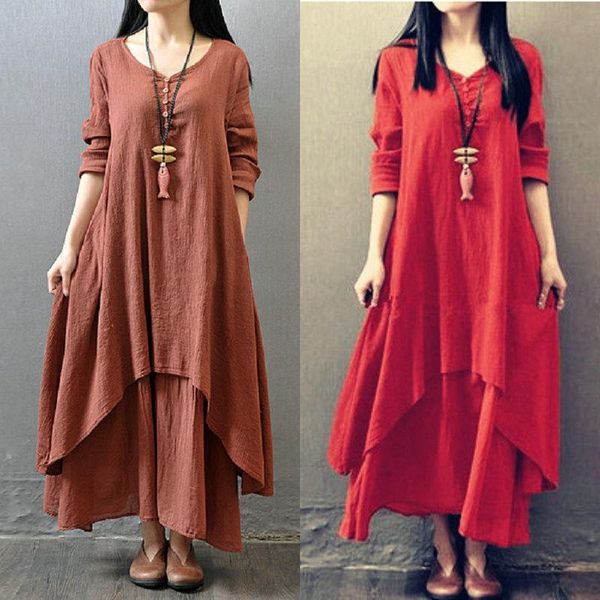 casual dresses summer plus size big swing skirt, long ethnic style loose retro literary and artistic long-sleeved cotton linen dress, Black;gray
casual dresses summer plus size big swing skirt, long ethnic style loose retro literary and artistic long-sleeved cotton linen dress, Black;gray