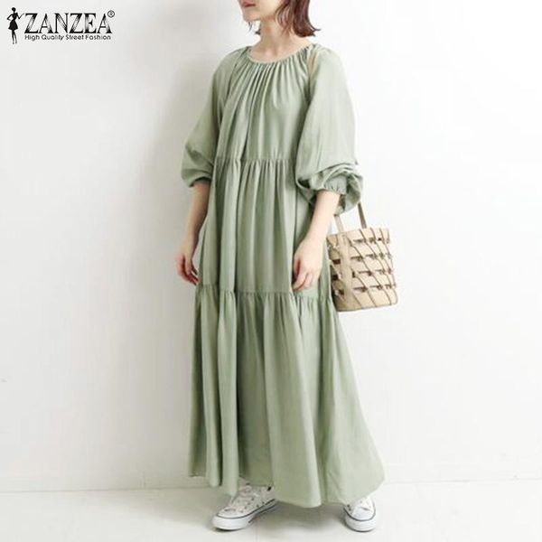 casual dresses fashion women o neck long puff sleeve dress zanzea autumn sundress elegant ruffles solid loose vestidos oversized kaftan robe, Black;gray
casual dresses fashion women o neck long puff sleeve dress zanzea autumn sundress elegant ruffles solid loose vestidos oversized kaftan robe, Black;gray