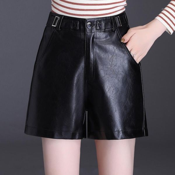 women's shorts high waist pu leather women autumn winter solid slim wide leg fashion short femme plus size, White;black
women's shorts high waist pu leather women autumn winter solid slim wide leg fashion short femme plus size, White;black
