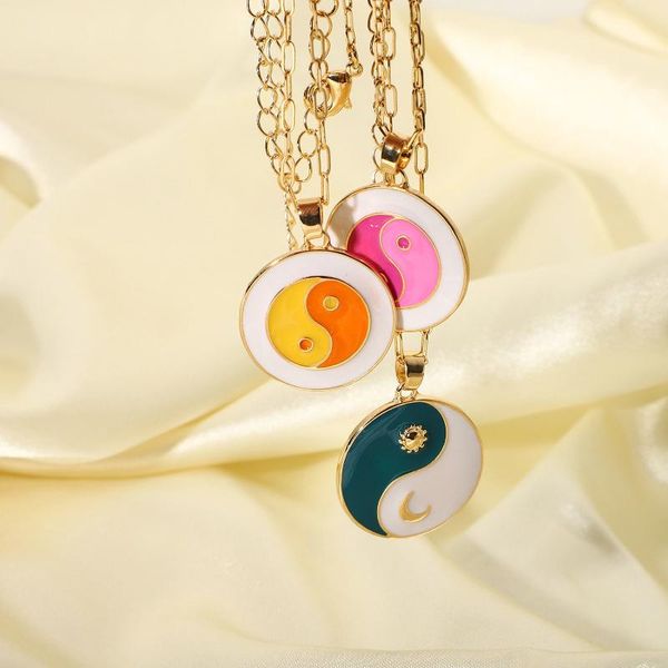 chains arrival yin yang bagua necklace multi colored moon star round coin pendant gold tai chi jewelry, Silver
chains arrival yin yang bagua necklace multi colored moon star round coin pendant gold tai chi jewelry, Silver