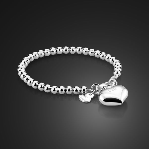 simple 4mm/6mm ball bead bracelet 100%925 sterling silver heart bangle fashion woman girl 15cm/20cm chain jewelry, Golden;silver
simple 4mm/6mm ball bead bracelet 100%925 sterling silver heart bangle fashion woman girl 15cm/20cm chain jewelry, Golden;silver