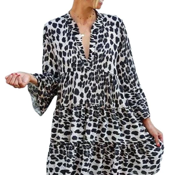 casual dresses ladies flare sleeve dress summer personalized leopard print v-neck long women bohemian style for shopping travel dating, Black;gray
casual dresses ladies flare sleeve dress summer personalized leopard print v-neck long women bohemian style for shopping travel dating, Black;gray