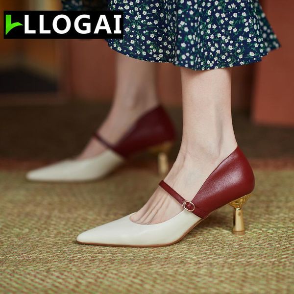 dress shoes llogai genuine leather mary janes buckle strap spring/autumn pointed toe shallow pumps fashion high heel handmade 2021, Black
dress shoes llogai genuine leather mary janes buckle strap spring/autumn pointed toe shallow pumps fashion high heel handmade 2021, Black