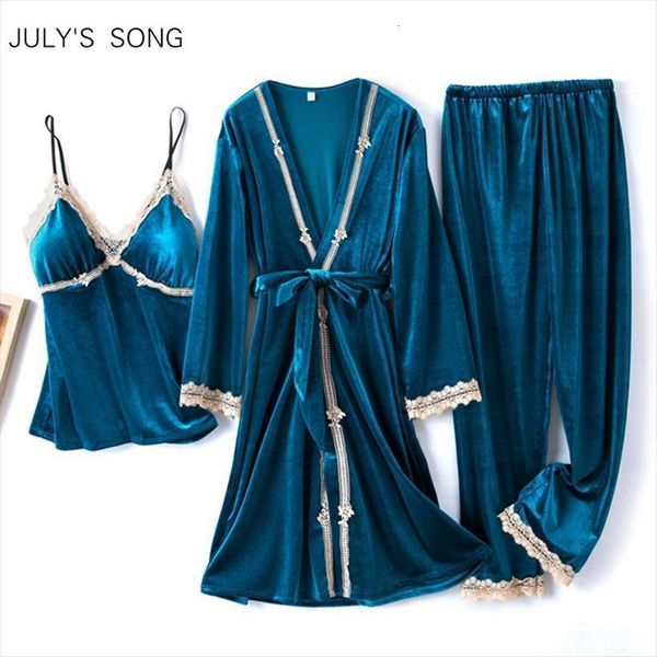 Winter Velvet 3 Pieces Pajamas Women Sleepwear Set Warm Autumn Blue Lace Sexy Homewear Sling Long Sleeves Nightdress, Black;red
Winter Velvet 3 Pieces Pajamas Women Sleepwear Set Warm Autumn Blue Lace Sexy Homewear Sling Long Sleeves Nightdress, Black;red