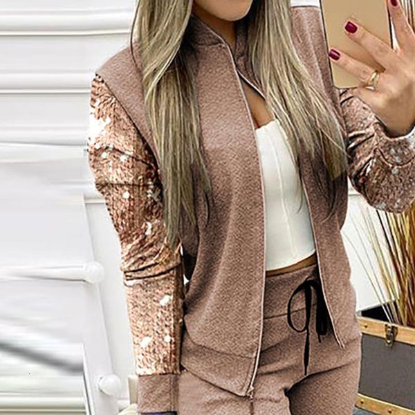 women's patchwork sequin sports zipper long sleeve coat drawstring pants female suit 2021 new running fashion ladies zfu1, Gray
women's patchwork sequin sports zipper long sleeve coat drawstring pants female suit 2021 new running fashion ladies zfu1, Gray