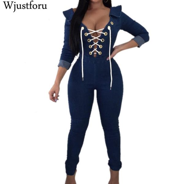 women's jumpsuits & rompers wjustforu fashion bandage denim jumpsuit women ruffle cardigan bodycon jeans bodysuit female zipper casual, Black;white
women's jumpsuits & rompers wjustforu fashion bandage denim jumpsuit women ruffle cardigan bodycon jeans bodysuit female zipper casual, Black;white