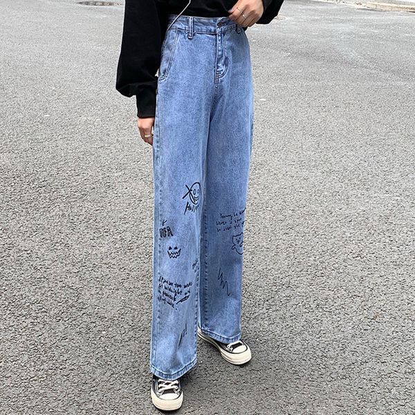 2021 new sml korean preppy style letter print denim casual blue high waist jeans for women straight pants female (f8052) 8edt
2021 new sml korean preppy style letter print denim casual blue high waist jeans for women straight pants female (f8052) 8edt