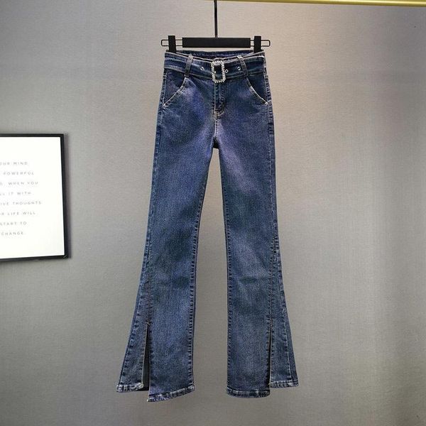 women's jeans elasticity flare women denim pants high waisted vintage streetwear fashion clothes split full length pant female trousers, Blue
women's jeans elasticity flare women denim pants high waisted vintage streetwear fashion clothes split full length pant female trousers, Blue