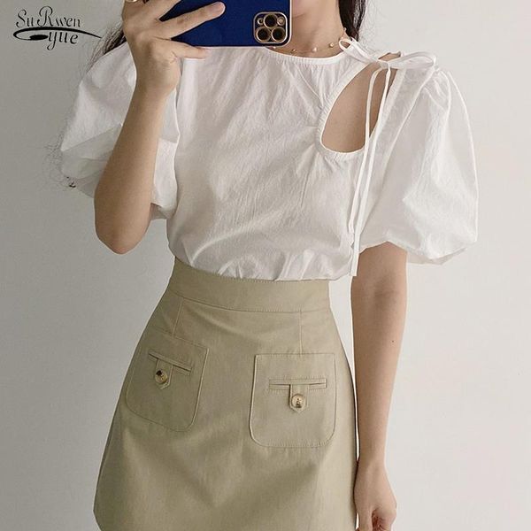 women's blouses & shirts 2021 chic bow tie big puff short sleeve summer hollow sweet blouse women loose fashion solid casual shirt blu, White
women's blouses & shirts 2021 chic bow tie big puff short sleeve summer hollow sweet blouse women loose fashion solid casual shirt blu, White