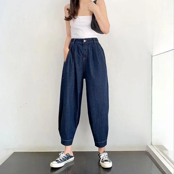 fall 2021 female han edition wide-legged jeans & foot two tees in high waist beam pants of radish1, Blue
fall 2021 female han edition wide-legged jeans & foot two tees in high waist beam pants of radish1, Blue