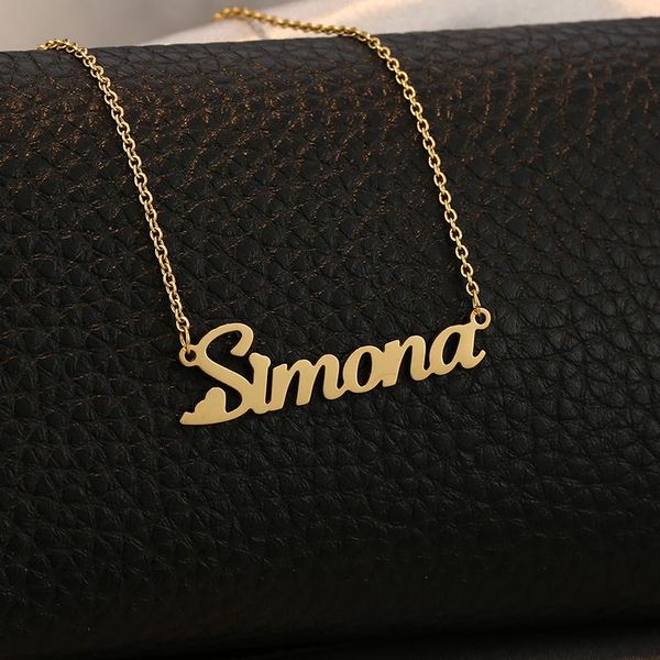 chains custom name necklace with little heart personalized pendant stainless steel birthday gift, Silver
chains custom name necklace with little heart personalized pendant stainless steel birthday gift, Silver