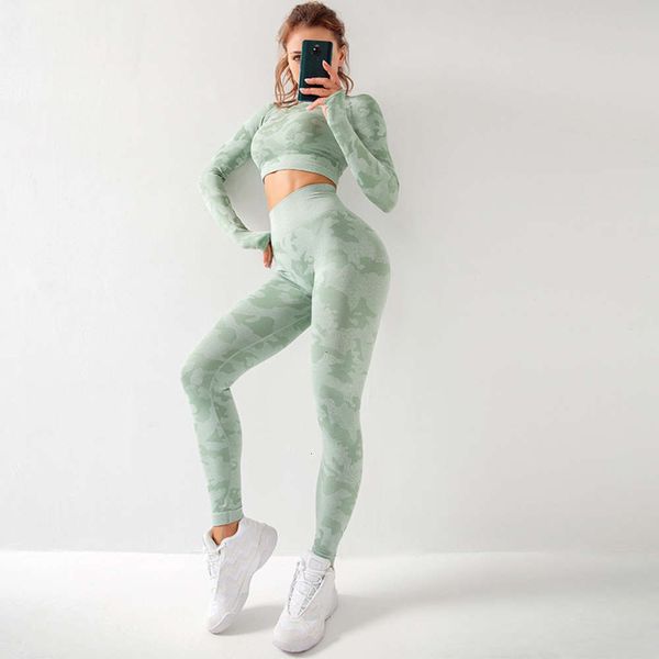 2021sports women's large camouflage tight high elastic fitness seamless yoga long sleeve two piece suit, Gray
2021sports women's large camouflage tight high elastic fitness seamless yoga long sleeve two piece suit, Gray