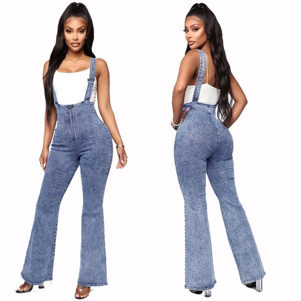 2021 new women denim overalls stretchy wide leg fashion strap high waist long flare pants jumpsuit blue jeans rompers avue, Gray
2021 new women denim overalls stretchy wide leg fashion strap high waist long flare pants jumpsuit blue jeans rompers avue, Gray