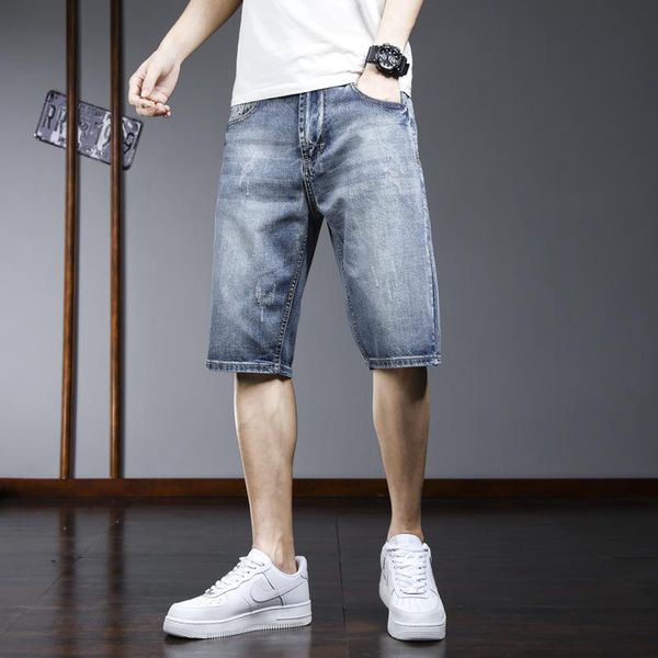 men's shorts denim summer thin section slim five-point pants trend cropped casual sports men, White;black
men's shorts denim summer thin section slim five-point pants trend cropped casual sports men, White;black