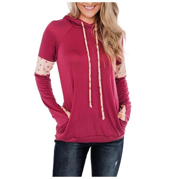 women's hoodies & sweatshirts autumn and winter ladies fashion polyester hooded floral stitching long-sleeved loose convertible sports, Black
women's hoodies & sweatshirts autumn and winter ladies fashion polyester hooded floral stitching long-sleeved loose convertible sports, Black