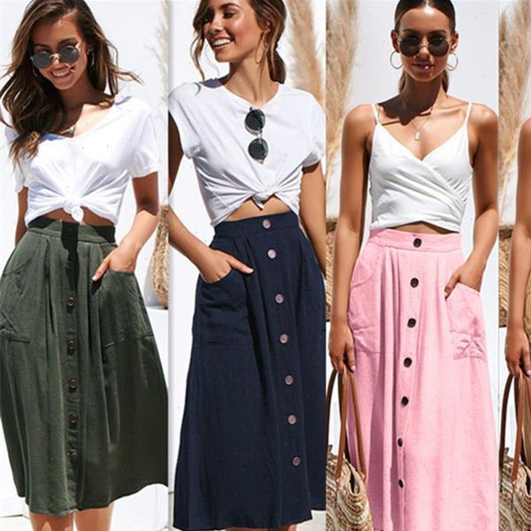 summer autumn skirts womens midi knee length korean style casual high waist skirt female a line button pockets elegant skirt, Black
summer autumn skirts womens midi knee length korean style casual high waist skirt female a line button pockets elegant skirt, Black