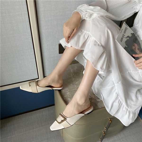 2021 summer leather all-match coat high heels metal chain high heel sandals muller pointed half drag sandals, Black
2021 summer leather all-match coat high heels metal chain high heel sandals muller pointed half drag sandals, Black