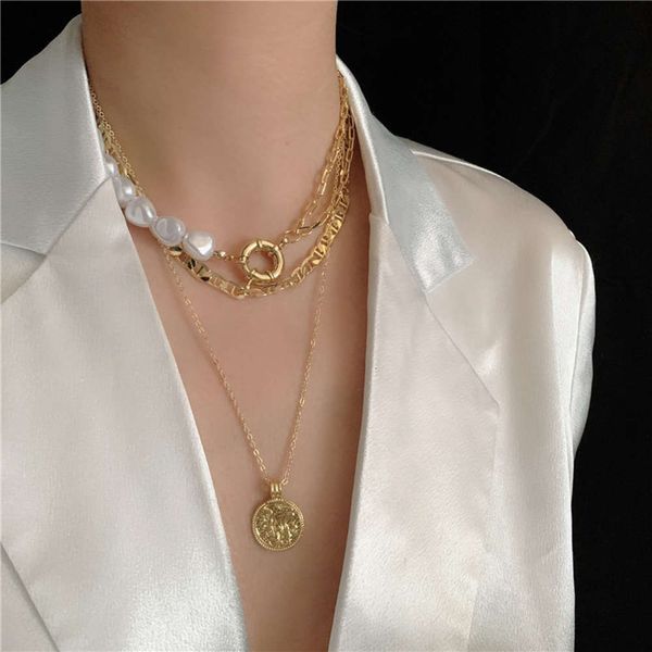hbp fashion french coin pearl cool wind net red necklace female pendant personality multilayer short neck clavicle chain, Silver
hbp fashion french coin pearl cool wind net red necklace female pendant personality multilayer short neck clavicle chain, Silver