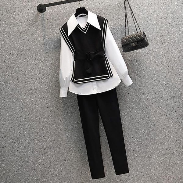 women's two piece pants 4xl plus size women patchwork sets white shirts and lady fashion irregular split casual suits autumn set
women's two piece pants 4xl plus size women patchwork sets white shirts and lady fashion irregular split casual suits autumn set