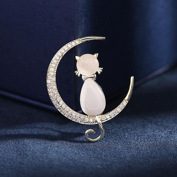 pins, brooches creative moon cat pins women jewelry 2021 fashion wedding party corsgae statement brooch accessory, Gray 
pins, brooches creative moon cat pins women jewelry 2021 fashion wedding party corsgae statement brooch accessory, Gray