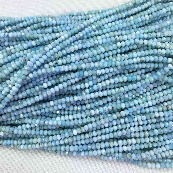 natural genuine dominican blue larimar hand cut loose gemstone faceted small rondelle beads 15.5" 05353
natural genuine dominican blue larimar hand cut loose gemstone faceted small rondelle beads 15.5" 05353