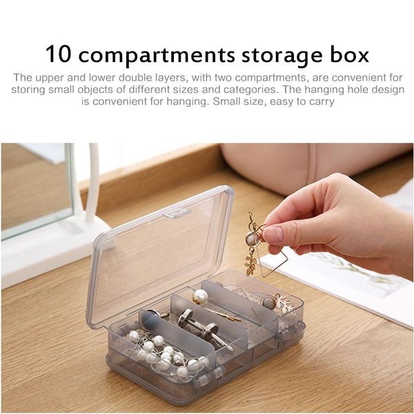 1pc jewelry storage box double-layer 10-compartment storage box thickened hanging plastic transparent jewelry with lid
1pc jewelry storage box double-layer 10-compartment storage box thickened hanging plastic transparent jewelry with lid