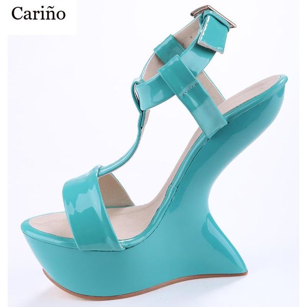 dress shoes women's wedge sandals fashion 15cm high hoof heelless platform open toe buckle strap catwalk model pumps size 35-40, Black
dress shoes women's wedge sandals fashion 15cm high hoof heelless platform open toe buckle strap catwalk model pumps size 35-40, Black