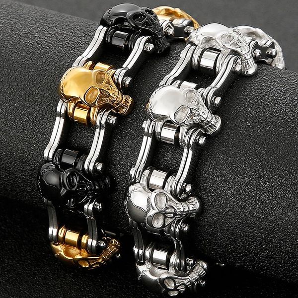 link, chain punk men bracelet skull 21mm cycling bicycle link men's bracelets cool stainles steel friends biker jewelry drop, Black
link, chain punk men bracelet skull 21mm cycling bicycle link men's bracelets cool stainles steel friends biker jewelry drop, Black