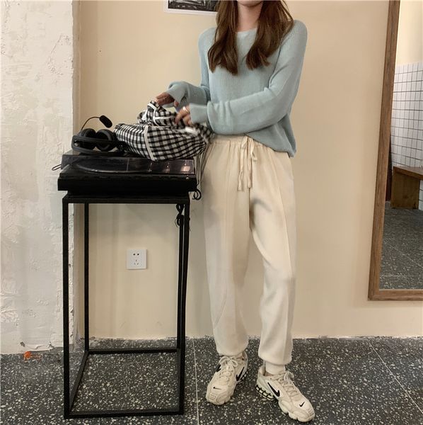 new 2021 knitted high waist women ankle-length harem trousers solid casual drawstring spring autumn carrot pants 8jcz, Black;white
new 2021 knitted high waist women ankle-length harem trousers solid casual drawstring spring autumn carrot pants 8jcz, Black;white