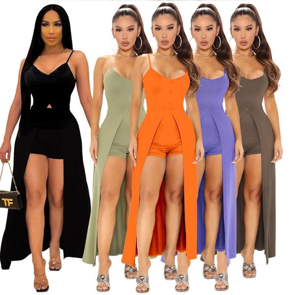 women's tracksuits high street club outfit two piece set women skirt solid color sleeveless split sling button v neck summer clothing c, Gray
women's tracksuits high street club outfit two piece set women skirt solid color sleeveless split sling button v neck summer clothing c, Gray