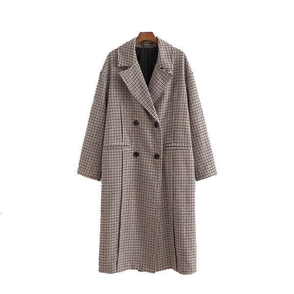 women's wool & blends vintage woman oversized houndstooth long thick coats winter fashion ladies loose plaid jacket female chic wa, Black
women's wool & blends vintage woman oversized houndstooth long thick coats winter fashion ladies loose plaid jacket female chic wa, Black