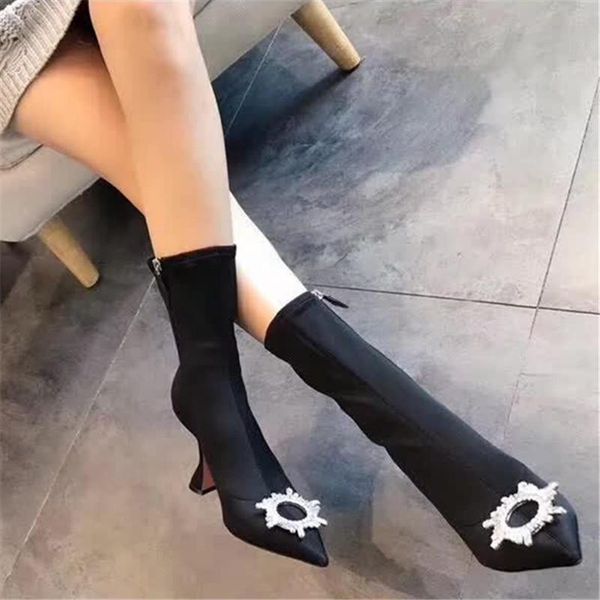 boots female ankle leather round toe rhinestone high heel sun flower fashion winter zipper mixed colors novelty pumps long, Black
boots female ankle leather round toe rhinestone high heel sun flower fashion winter zipper mixed colors novelty pumps long, Black