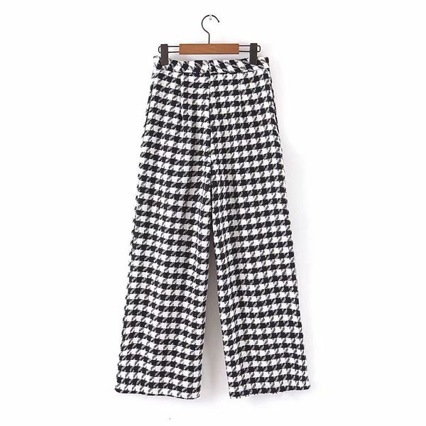 2021 vintage stylish office lady houndstooth straight women fashion high waist zipper pocket plaid elegant pants womens 3plz, Black;white
2021 vintage stylish office lady houndstooth straight women fashion high waist zipper pocket plaid elegant pants womens 3plz, Black;white