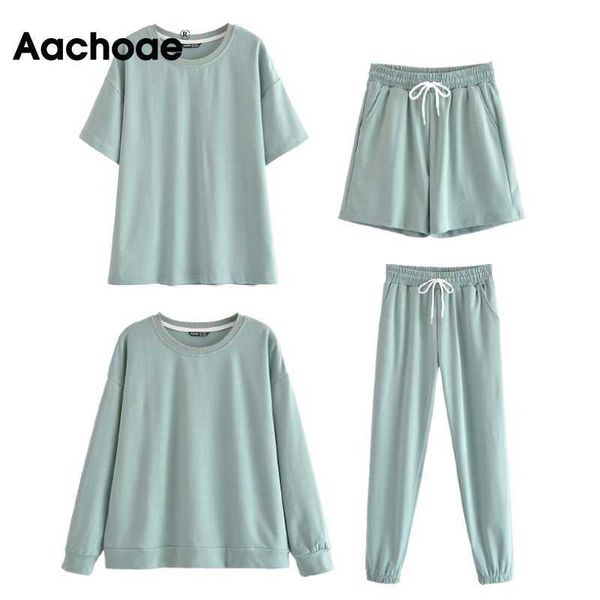 aachoae women solid casual tracksuits loose o neck tshirt shorts pants suits female summer home style two piece sets 210707, White
aachoae women solid casual tracksuits loose o neck tshirt shorts pants suits female summer home style two piece sets 210707, White