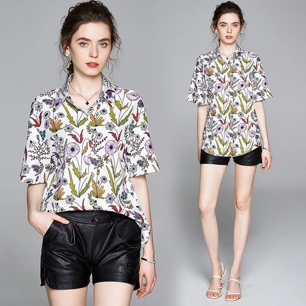 women's blouses & shirts 2021 summer womens office lady print short sleeve women casual and, White
women's blouses & shirts 2021 summer womens office lady print short sleeve women casual and, White