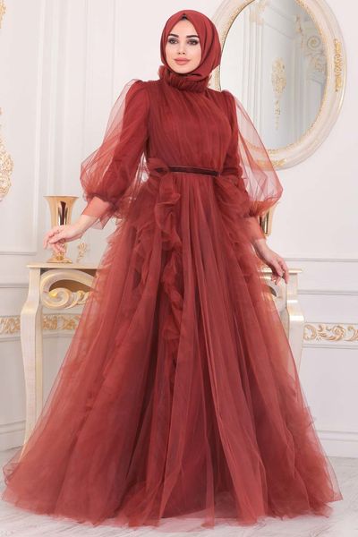 high collar muslim evening dresses 2022 long sleeves ruffles tulle bride party formal vestidos zipper back a line prom women dress, Black;red
high collar muslim evening dresses 2022 long sleeves ruffles tulle bride party formal vestidos zipper back a line prom women dress, Black;red