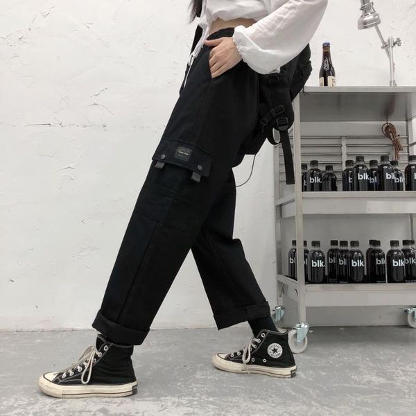 women's pants & capris women loose high jogger punk hip hop trousers drop pockets wide overalls print clothes gothic broadcloth, Black;white
women's pants & capris women loose high jogger punk hip hop trousers drop pockets wide overalls print clothes gothic broadcloth, Black;white