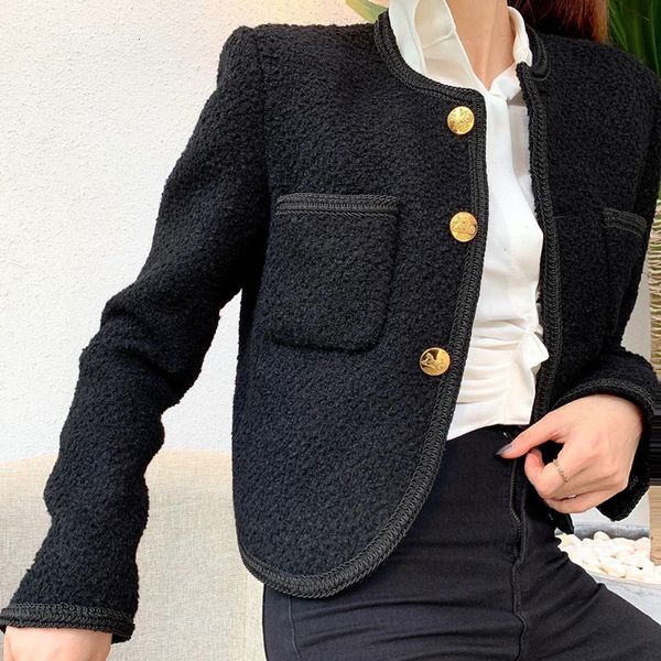 women's jackets cbafu casaco feminino vintage chique, jaqueta de caxemira tweed manga comprida gola redonda botões dourados em lã roupa, Black;brown
women's jackets cbafu casaco feminino vintage chique, jaqueta de caxemira tweed manga comprida gola redonda botões dourados em lã roupa, Black;brown