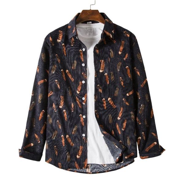 men's casual shirts ethnic printed corduroy long sleeved lapel button down shirt camisa fashion blosue retro with pocket, White;black
men's casual shirts ethnic printed corduroy long sleeved lapel button down shirt camisa fashion blosue retro with pocket, White;black